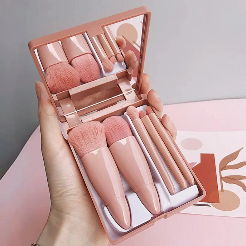 Mini Kit De Maquiagem Portátil Com 5 Pincéis - GuinexStore 💄